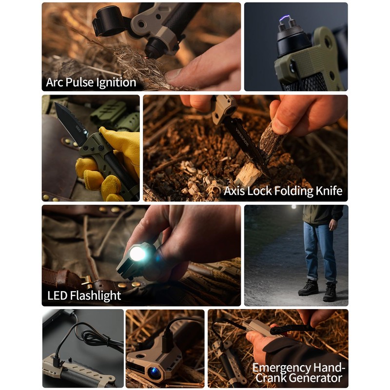 VIPERADE VAK6 Survival Multitool with Folding Knife, LED Flashlight, Pulse