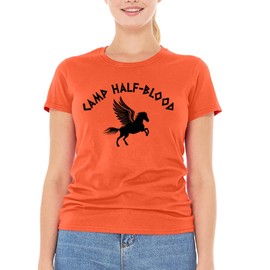 shop4ever Camp Half Blood Demigods Women's T-Shirt Medium Orange