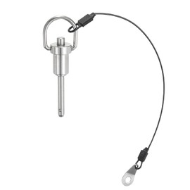 sourcing map Ball Locking Pins with Button Handle, 5mm Pin Dia. 25mm Usage Length Push-Button Quick Release Pin with Lanyard Cable, 304 Stainless Steel
