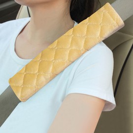 Amooca Soft Auto Seat Belt Cover Seatbelt Cushions Shoulder Pad 2 PCS for a More Comfortable Driving Compatible with All Cars Light Khaki
