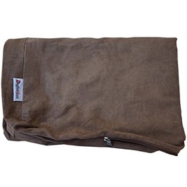 Dogbed4less External Pet Bed Cover with Zipper Liner for Medium Large Dog, 37"X27"x4" ML, Brown - Replacement Cover Only