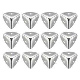 QUARKZMAN Metal Box Corner Protection Edge Protection 25 x 25 x 25 mm Silver Tone Pack of 16 for Table Corners and Desk Corners