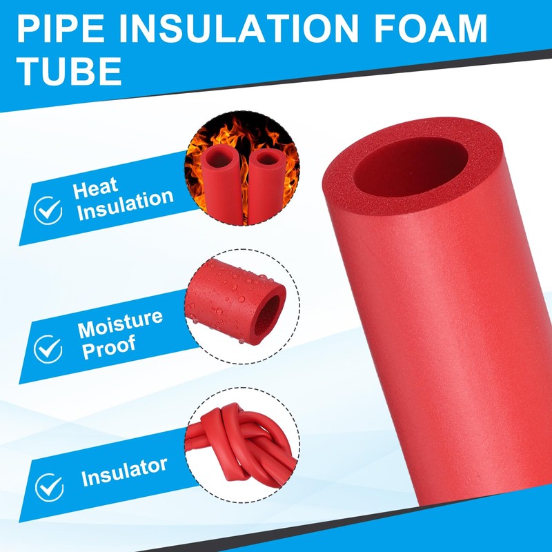 PATIKIL Pipe Insulation Foam Tube, 1" ID x 3.28Ft Foam