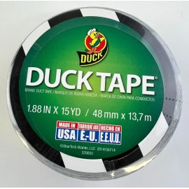 Duck Black & White Stripes Duct Tape Roll 1.88" x 10 yd RARE DISCONTINUED duck brand