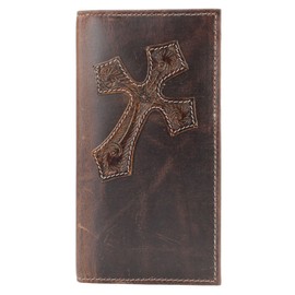 American Bison Oil Pull Up Leather Rodeo Wallet – Tooled Western Design, Durable & Stylish (Brown)