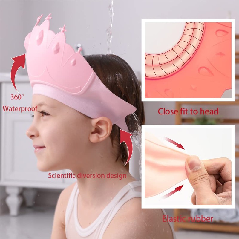 Baby Shower Cap Shield, Baby bath set shower cap/water cup/massage