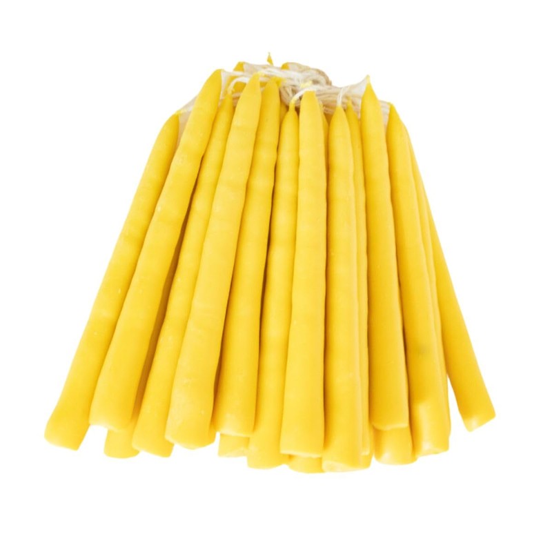 Luz María- Vela de Sebo color amarillo, 26 piezas