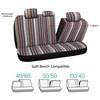 VarCozy Baja SaddleBlanketSeatCoversFullSet, Front SeatCovers and Split RearBenchSeatCoversforSedan, SUV,Truck,Universal Stripe