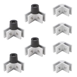 INCREWAY Wind Guard Corner Hardware, Tempered Glass Connector Kit, 8 Corners with Rubber Feet, Aluminum, for Custom Sized Wind Guard on Outdoor Gas Fire Pits
