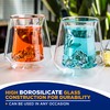 NutriChef Double Wall Insulated Glasses - 2pcs 8 oz High