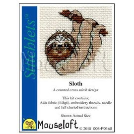 Mouseloft Mini Cross Stitch Kit - Sloth, Stitchlets Collection