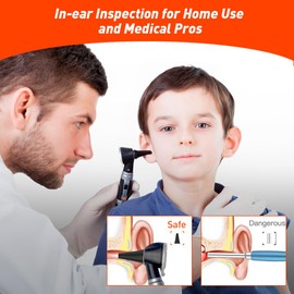 Scian Otoscope - Ear Scope with Light, Fiber Optic Otoscopes with Hard Plastic Case, Pocket Diagnostic Ear Infection Detector for Kids Adults Home Use (Green)