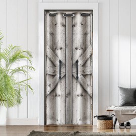 Barn Door Curtains for Doorways – Rustic Farmhouse Privacy Curtain with Grommets for Closet, Bedroom, Living Room, or Room Divider, 59" W x 80" L