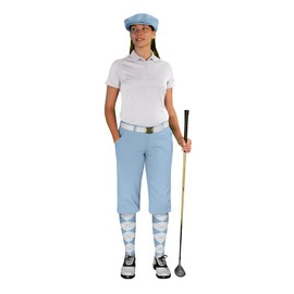 Golf Knickers Ladies Select A Style Outfit - Matching Golf Cap - Light Blue - Waist 6 - Sock - Lt Blue/White