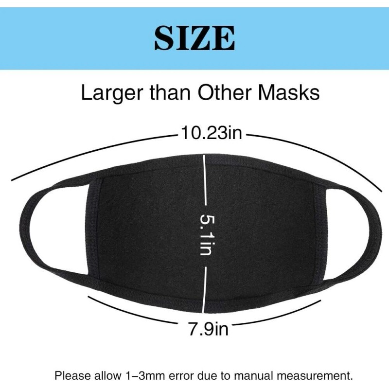 4pcs OR 1pcs SOFT Cotton Face Black Mask Double Layer