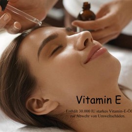 Soleneva Vitamin E öl, Vitamin E Tropfen Spendet Trockener Haut Feuchtigkeit & Anit-Fältchen, Vitamin E öl Bio für Kosmetik, Natürliche Inhaltsstoffe Körperöl für Haut,Gesicht,Haare,Nägel,Narben