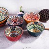 BOSILI Ceramic Bowl Set of 2, 4.72 Inch Mandala Pattern,