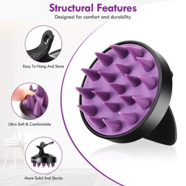 Aussumy Scalp Massager Shampoo Brush - 2-Pack Scalp Scrubber with Soft Silicone Bristles for Hair Growth & Dandruff Removal & Exfoliator - Ideal for Body Shower & Head Washing For Women Men & Kids