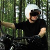 TRIANGLE 3/4 Motorcycle Helmet,Retro Open Face Adults Helmets with Visor,Half