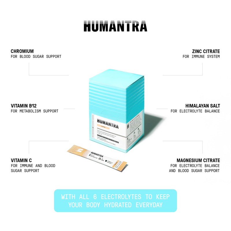 Humantra Hydration Packets | Zero Calorie, Zero Sugar Electrolyte Hydration