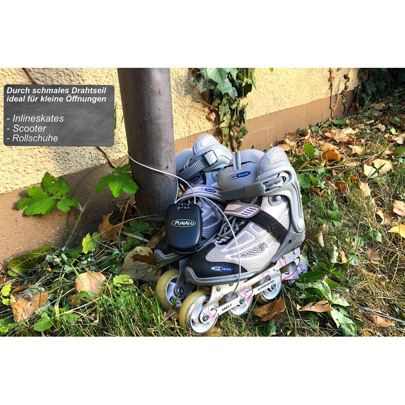 Punalu Compact, Lightweight Ski Lock, Bicycle Lock with 4-Digit Combination