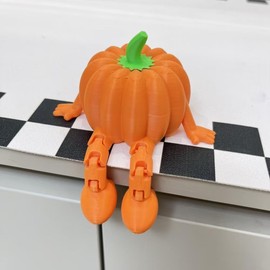 LFRNZS Decorative 3D Printed Pumpkin Figure with Legs, Office Decor,3D Printed Toys, Figurines Toy, Desktop Toy, Home Decor, Gift (Orange)