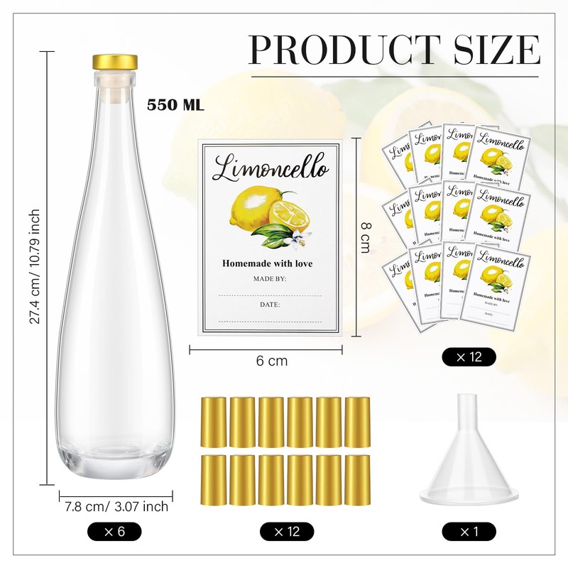 Maxcheck 6 Set 18 oz 550 ml Lemoncello Glass Wine