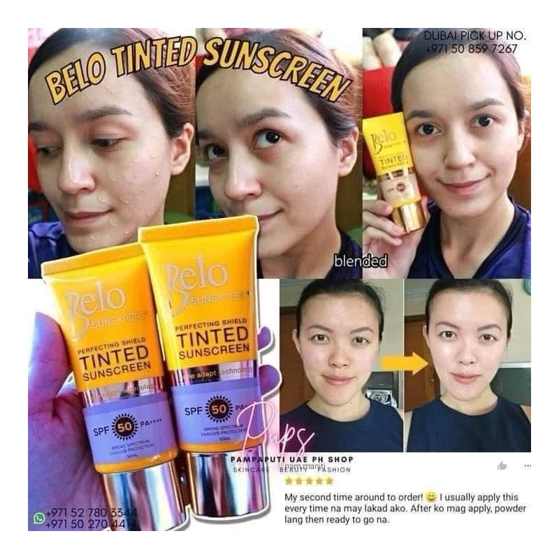 Belo SunExpert tinted sunscreen Spf50 PA++++ Tone Adapt Technology -