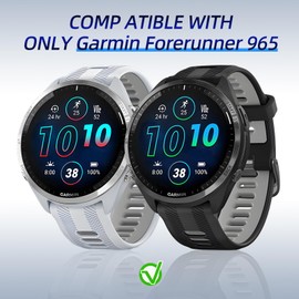 Kimiyaki 3+6 Pack for Garmin Forerunner 965 Screen Protector Case with Charger Port[Full Coverage], Hard PC Bumper All-Around Protective Accessories Built-in 9H Tempered Glass Film