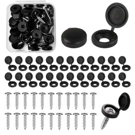 DAJING Number Plates, Number Plate Screw Caps, Car Number Plates, Registration Plates, Number Plate Screws - All-in-One Fixing Kit (49, Black, 13mm)