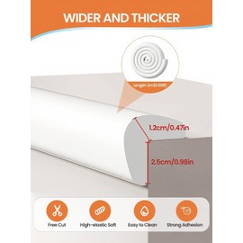 HBKUUY Protectores De Esquinas para Muebles,5 Metros De Espuma,Protectores De Esquinas En Forma De L para Muebles,8 Protectores Adhesivos De Seguridad para Niños,Aptos para Mesas. (Blanco-20Esquinas)