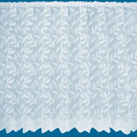 Autumn Trailing Leaf Pattern Net Curtains In White - Sold By The Metre (Drop: 122cm (48"))