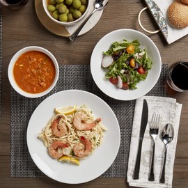 Denmark Vitrified Porcelain Microwave Oven Freezer Dishwasher Safe Chip Scratch Resistant, 12 Piece White Round Dinnerware Set (Dinner Plate, Dinner Bowl, Cereal Bowl)