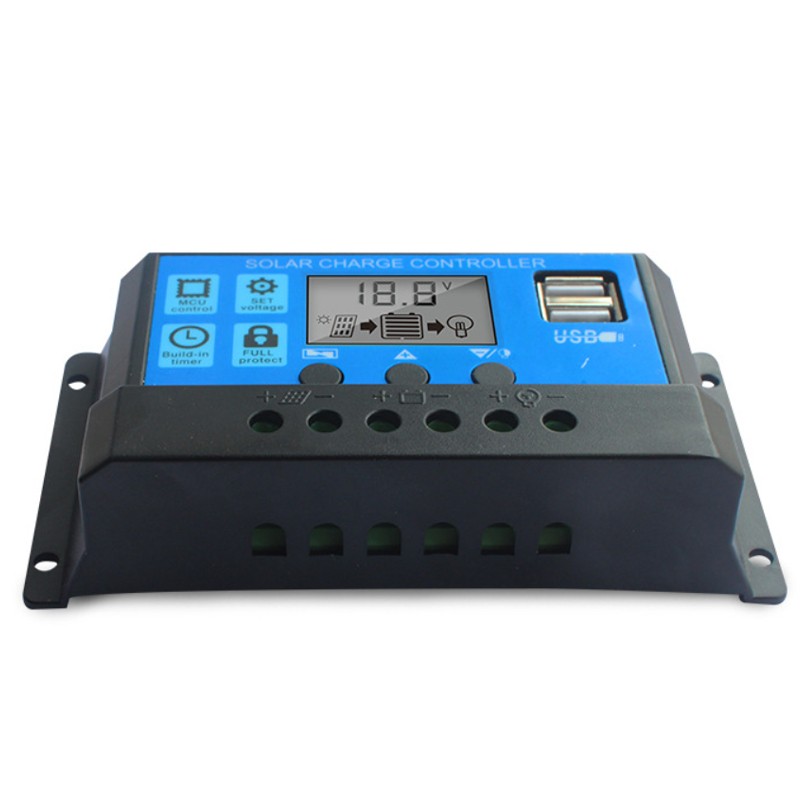 30A Solar Charge Controller 12V/24V Automatic Identification LED Display PWM