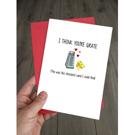 Cute Pun Birthday/Anniversary Card - I think you're GRATE - Birthday Cards funny cheesy joke anniversary cards for him/her