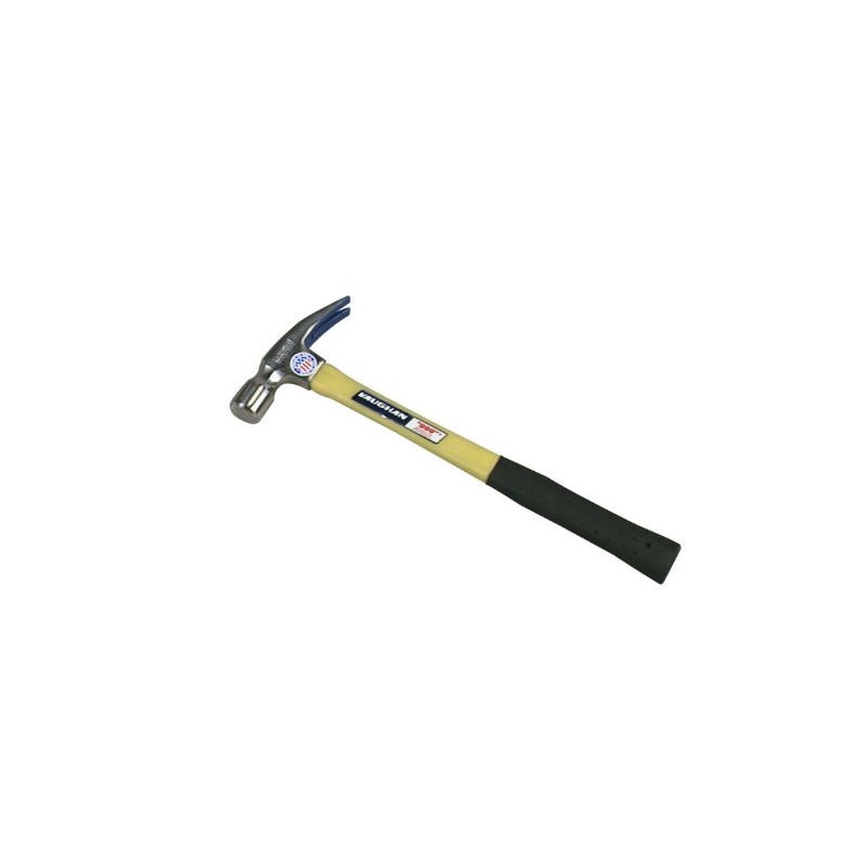 Vaughan 105-38 FS999ML Straight Claw Fiberglass Hammer, Milled Face, 20-Ounce