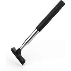 Car Mirror Squeegee Cleaner with Telescopic Rod, Portable Auto Rearview Mirror Wiper, Black