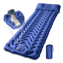 MEETPEAK MEETPEAK Sleeping Pad, Extra Thickness 4 Inch Inflatable Camping Sleeping Mat with Pillow Built-in Foot Press, Compact Ultralight Camping Air Mattress for Backpacking, Hiking, Tent
