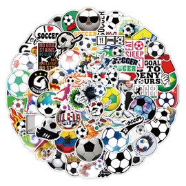 100Pcs Soccer Stickers for Water Bottle Football Sports Stickers for Water Bottle Goodie Bags Luggage Soccer Accessories Football Team Party Favors Gifts Decor for Kids Teens Adults