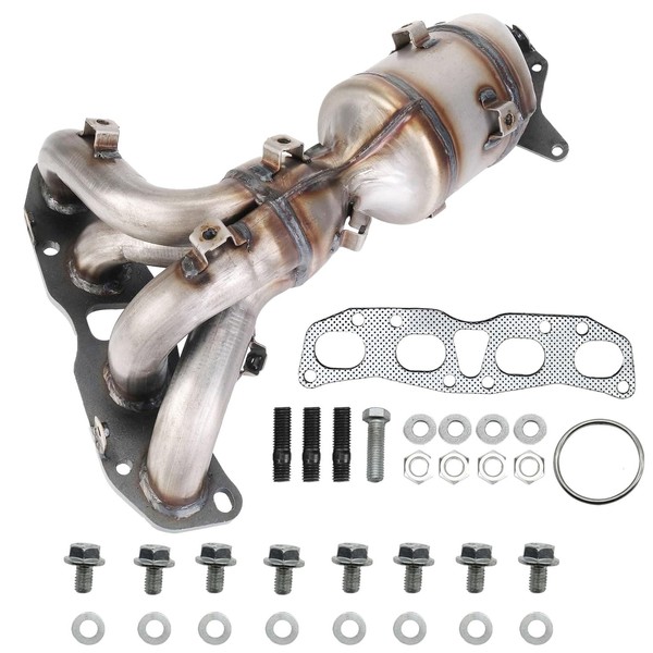 JFUBAPQN Front Manifold Catalytic Converter Kit Direct-Fit Compatible with Nissan
