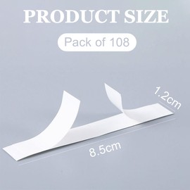 MEXRUMI Fashion Tape, Double-Sided Tape for Clothing, Fashion Tape (Pack of 108), All-Day Strong Adhesion for All Fabric Types, Gentle on Sensitive Skin, Body Tape, Transparent Colour for All H