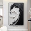 Black and White Abstract Painting Modern Black Canvas Wall Art
