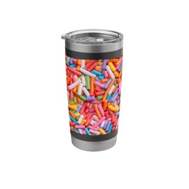 Rainbow Sprinkle Confetti Pattern for Bakers Donuts Dessert Stainless Steel Insulated Tumbler