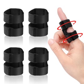 Wisesso Thumb Finger Splints, Trigger Thumb Brace for Broken/Straightening/Arthritis, Finger Protector for Thumb/Middle/Ring/Index/Pinky Finger, Black, Short, 4pcs