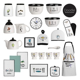 Premier Housewares Doodle Egg Cosy - Cotton ,White