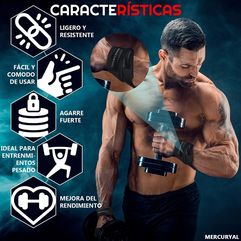 MERCURYAL Figure 8 Padded Lifting Straps Strength Training - Weight