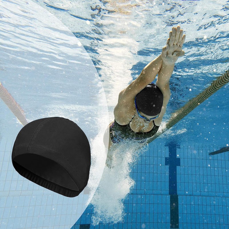 TRADERPLUS 4 Pack Nylon Spandex Fabric Swimming Cap Lycra Cloth
