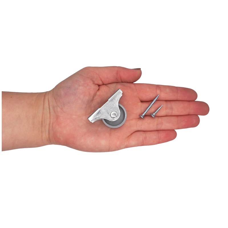 SKIR'CO Pack of 4 Small 25 mm Furniture Castors Grey