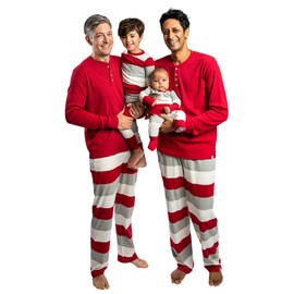 Burt's Bees Baby Family Jammies Matching Holiday Organic Cotton Pajamas, Jumbo Multi Stripe, Baby 1-Piece Newborn
