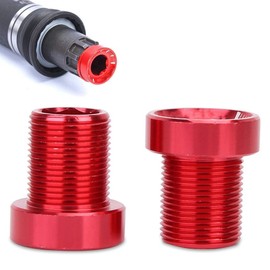2Pcs Splined Bottom Bracket Bolts, Aluminum Alloy Crank Arm Bolt M15x19mm Titanium Crank Arm Screws Splined Bottom Bracket Bolts Bicycle Bike BB Axis Screws for Mountain Road Bike (Red)